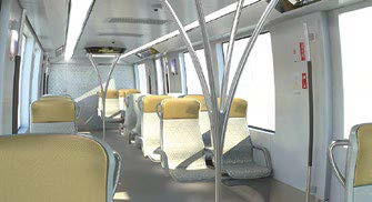 Fig.2: Simulated and rendered views in IC.IDO of the Riyadh metro vehicle