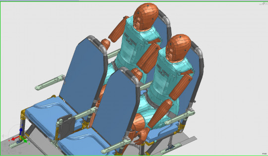 ESI对Tiseat E2座椅模型的仿真。图片礼貌的思考。
